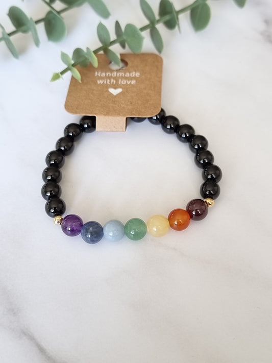 Armband "7 Chakren" (8mm Perlen)