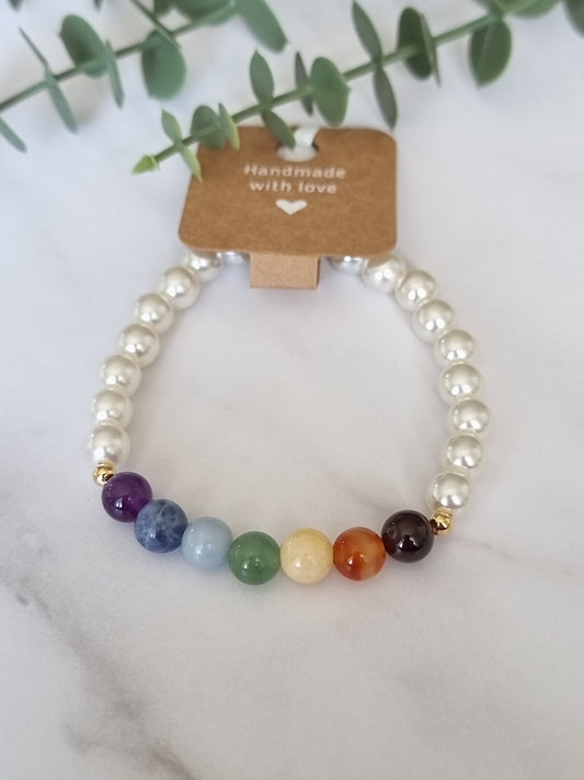 Armband "7 Chakren" (8mm Perlen)