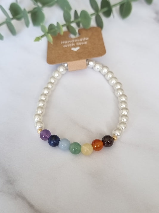 Armband "7 Chakren" (6mm Perlen)