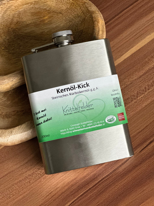 "Kernöl-Kick" im Flachmann